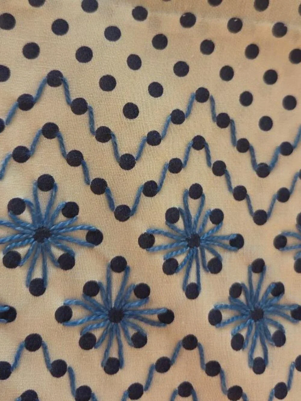 Vintage Style Handmade Polka Dot Apron Embroidered Cottage Farmhouse Kitchen